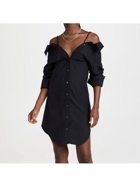 MY26 Alexander Wang Black Button Down Shirt Dress